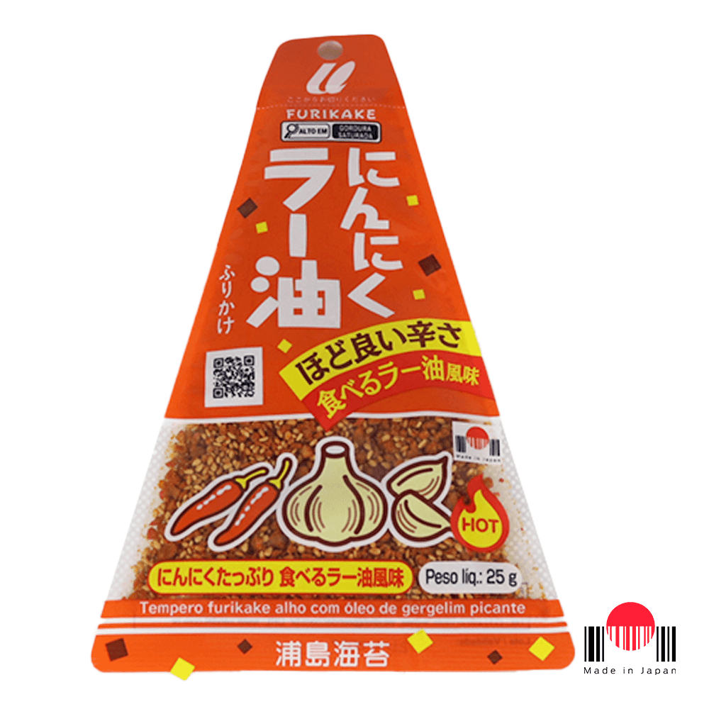 TAF533 - Furikake Triângulo Alho com La-yu 25 g - Urashima