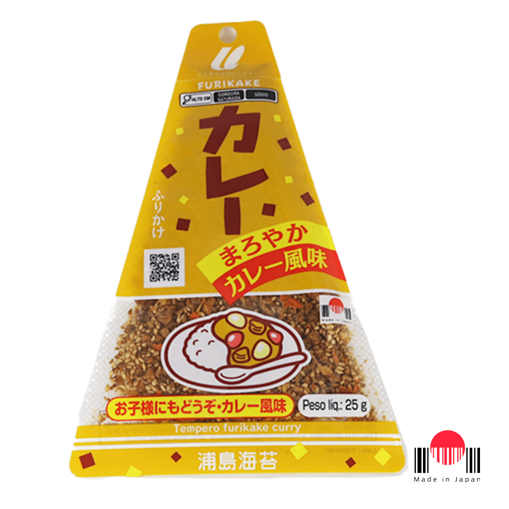 TAF532 - Furikake Triângulo Curry 25g - Urashima
