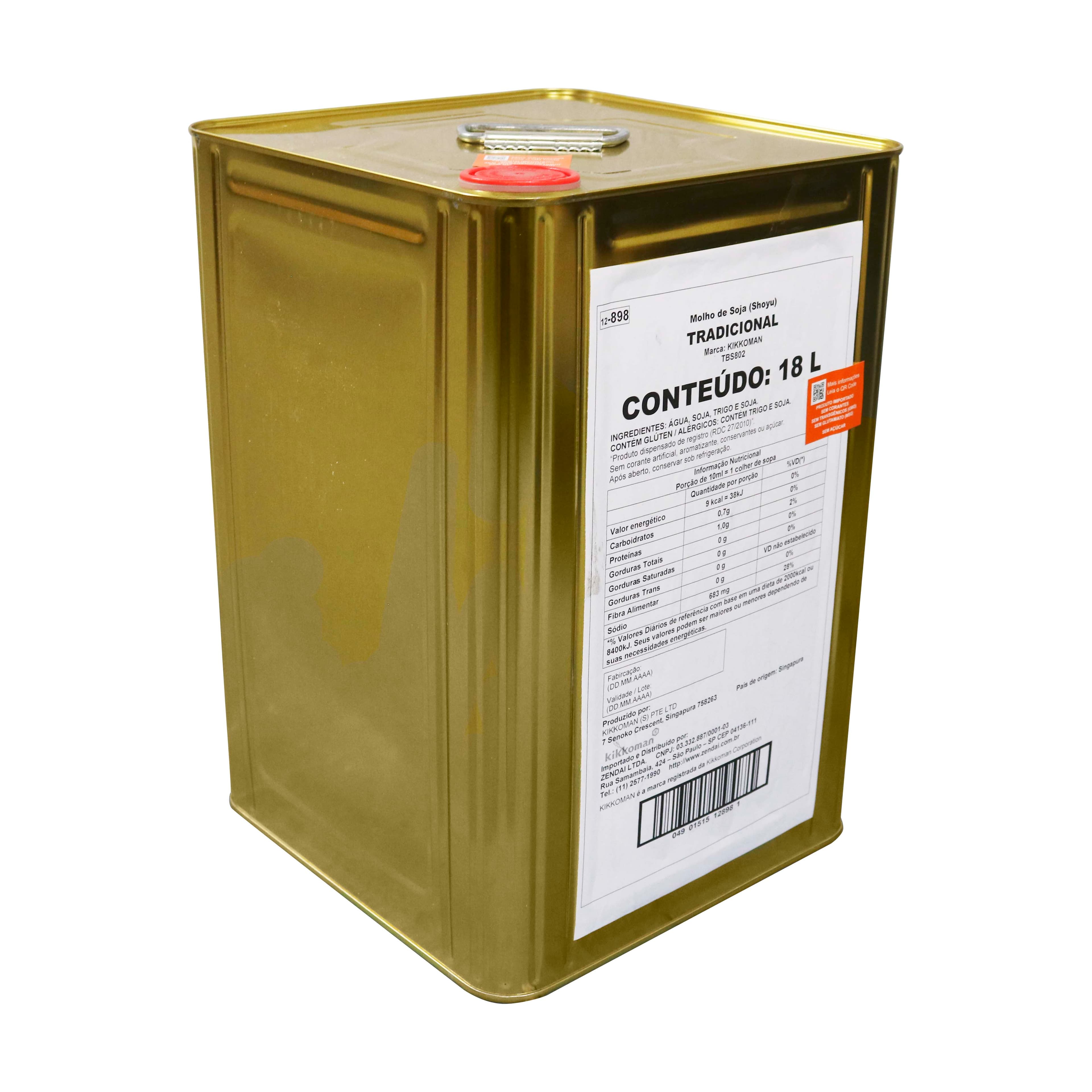 TBS802 - Shoyu Tradicional (Lata) 18L Kikkoman