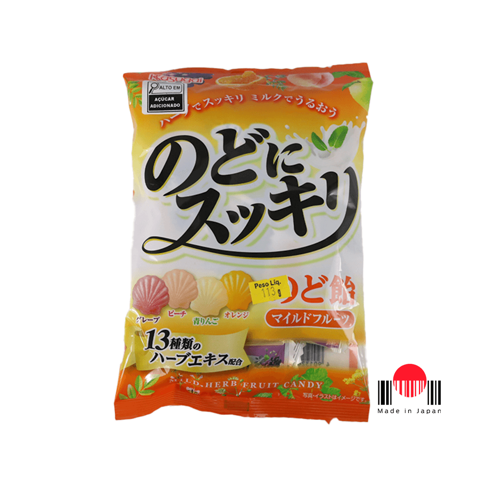 BBK142C - Nodo ni Sukkiri Fruits Assorted 113g - Kasugai